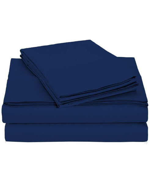 University 4 Piece Light Blue Solid Twin Xl Sheet Set