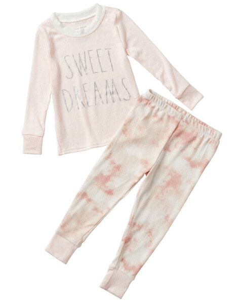 Little, Big Girls SWEET DREAMS Long Sleeve Top and Jogger 2 Piece Pajama Set