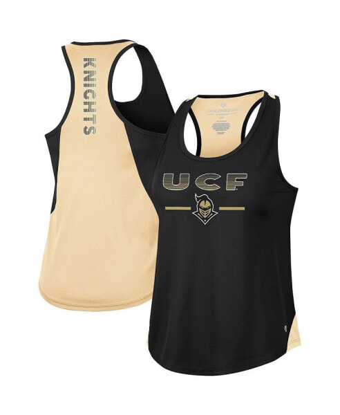 Women's Black UCF Knights Sachs 2-Hit Scoop Neck Racerback Tank Top