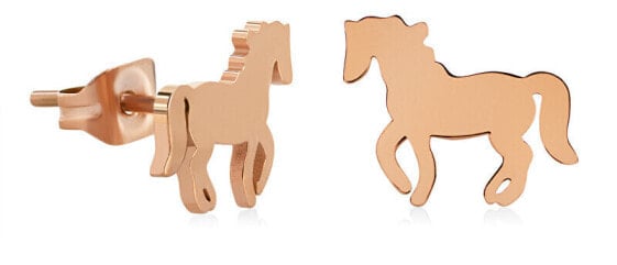 Decent bronze earrings Horse