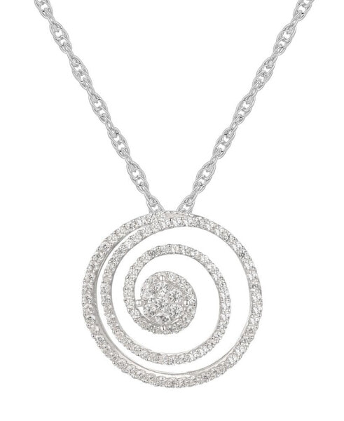 1/2 ct. t.w. Round Shape Diamond Pendant in Sterling Silver