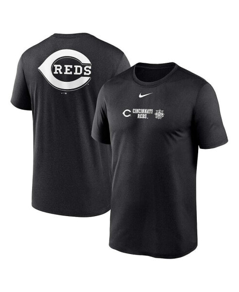 Men's Black Cincinnati Reds Fashion Over Shoulder Logo Legend T-shirt