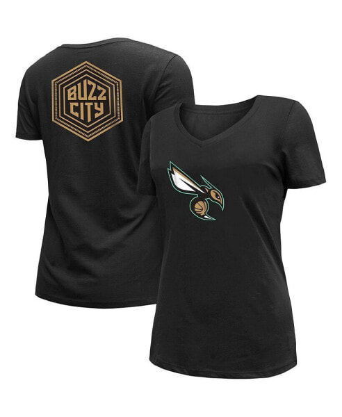 Women's Black Charlotte Hornets 2022/23 City Edition V-Neck T-shirt