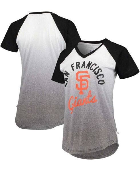 Футболка с коротким рукавом Touch женская в полоску San Francisco Giants Raglan V-Neck