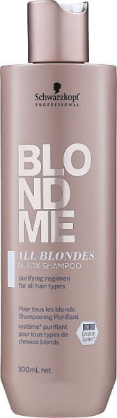 Farbschützendes Detox-Shampoo für blondes und coloriertes Haar - Schwarzkopf Professional Blondme All Blondes Detox Shampoo 300 ml