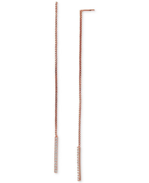 Cubic Zirconia Threader Earrings in 18k Rose Gold-Plated Sterling Silver, Created for Macy's