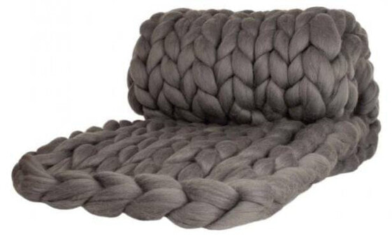 Wolldecke Cosima Chunky Knit L, grau