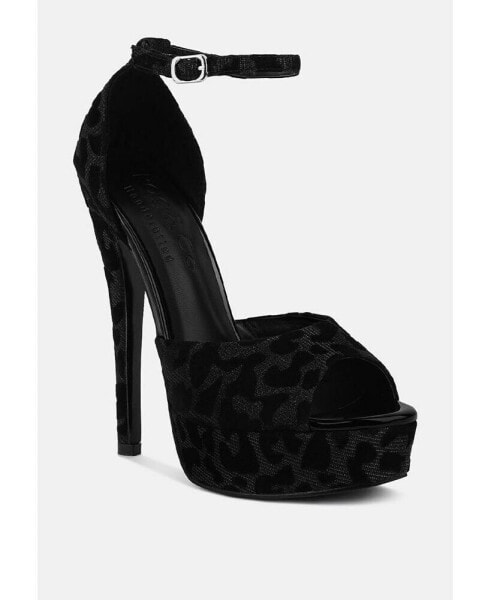 BRIGITTE Women Leopard Print Peep toe Stiletto Sandal