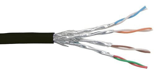 InLine Patch Cable S/FTP PiMF Cat.6 black AWG27 PVC CU 100m