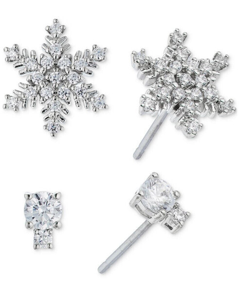 Серьги Eliot Danori Crystal Snowflake & Stud