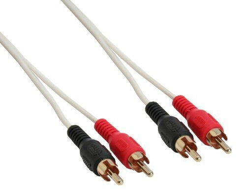 InLine Audio Cable 2x RCA male to male white / gold 3m