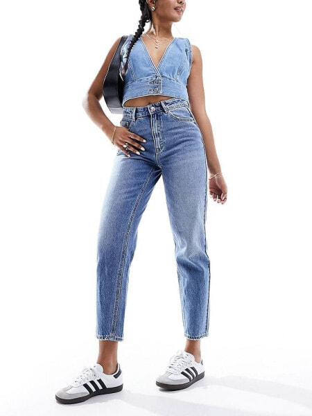 Pimkie high waisted mom jeans in blue wash