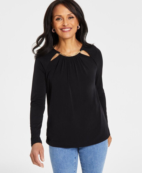 Women's Hardware Cutout Top, Created for Macy's
