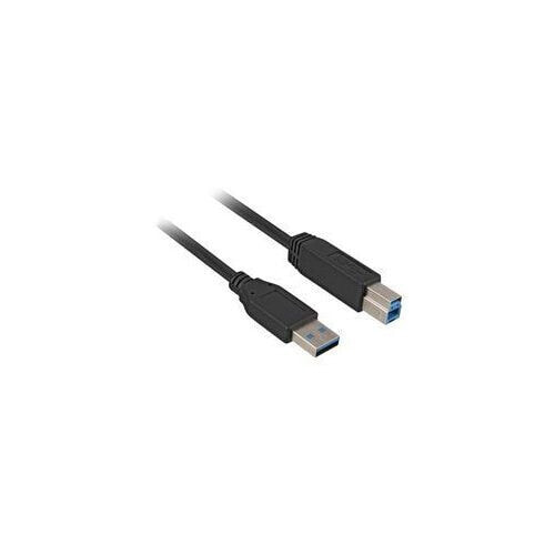 Sharkoon 5m - USB3.0-A/USB3.0-B - 5 m - USB A - USB B - USB 3.2 Gen 1 (3.1 Gen 1) - Male/Male - Black