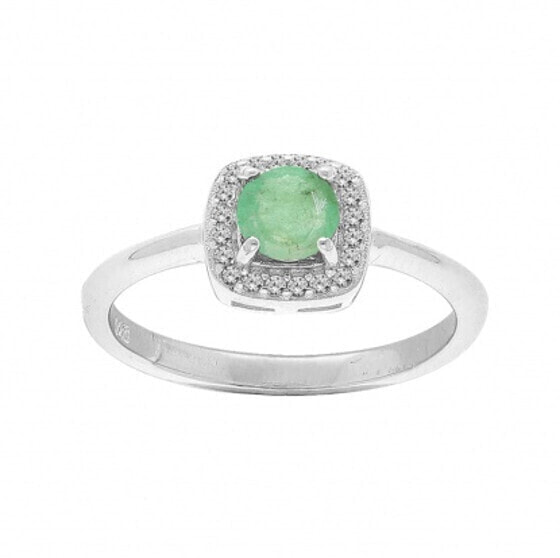 Charming silver ring with emerald R-FS-5658ET