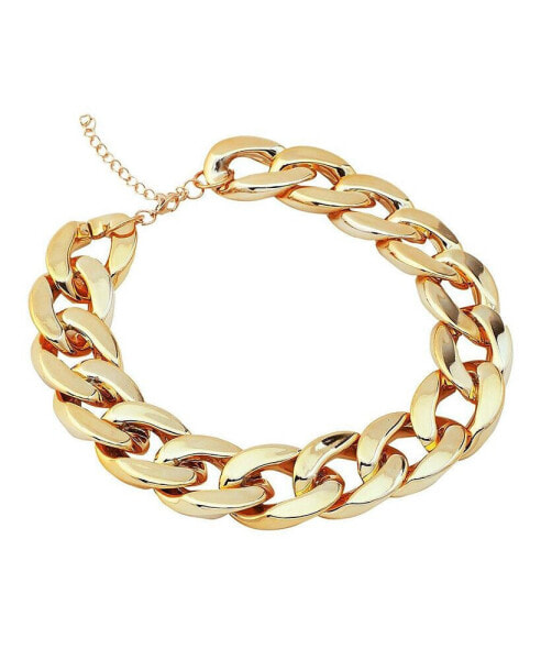 Women's Gold Metallic Chainlink Necklace