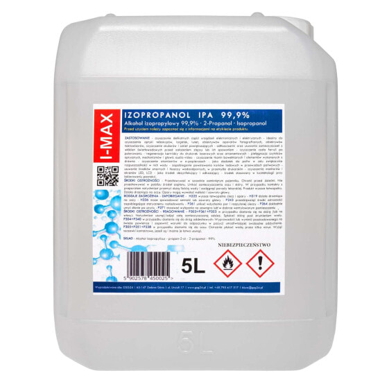 Чистящее средство GSG24 Alkohol izopropylowy Izopropanol IPA I-MAX 99,9% 5L