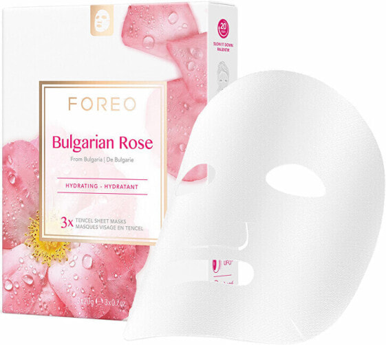 Увлажняющая маска для лица FOREO с экстрактом болгарской розы (Hydrating Sheet Mask) 3 x 20 г