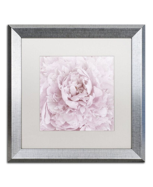 Cora Niele 'Pink Peony Flower' Matted Framed Art - 16" x 16" x 0.5"