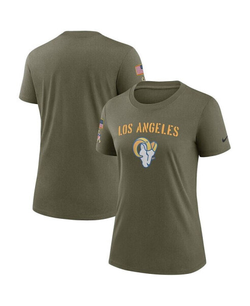 Women's Olive Los Angeles Rams 2022 Salute To Service Legend T-shirt