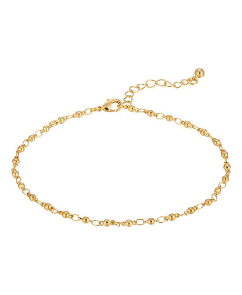 Women's Gold-Tone Beaded Chain Anklet