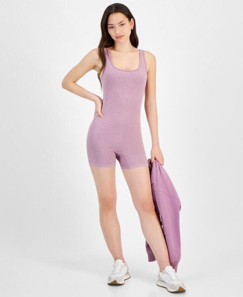 Juniors' Seamless Square-Neck Romper