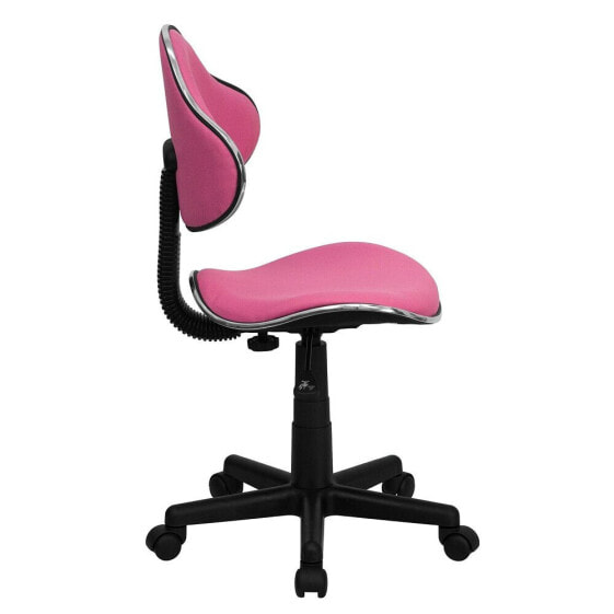 Pink Fabric Ergonomic Swivel Task Chair