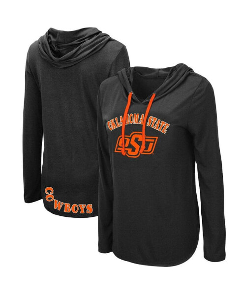 Women's Black Oklahoma State Cowboys My Lover Lightweight Hooded Long Sleeve T-shirt