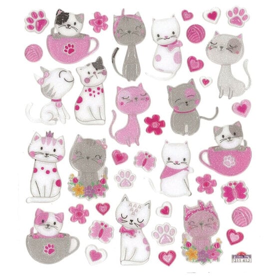 GLOBAL GIFT Classy 3D Glitter Cats Stickers