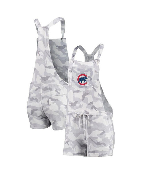 Women's Gray Chicago Cubs Camo Overall Romper