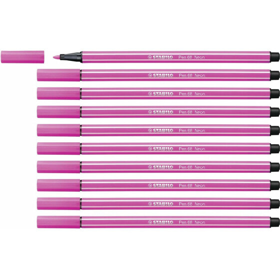 Фетр Stabilo Pen 68 Флюоресцентный Розовый (10 Предметы)