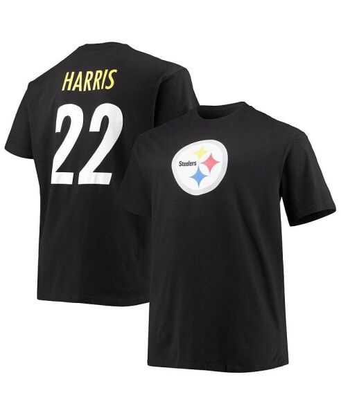Men's Najee Harris Black Pittsburgh Steelers Big and Tall Player Name and Number T-shirt