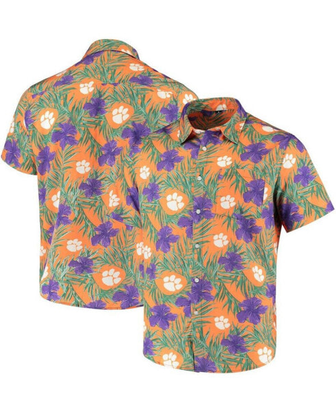 Рубашка мужская FOCO с оранжевыми апельсиновыми цветами для Клемсонских тигров