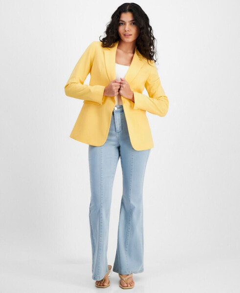 Куртка женская с отложным воротником и одной пуговицей Bar III, созданная для Macy's