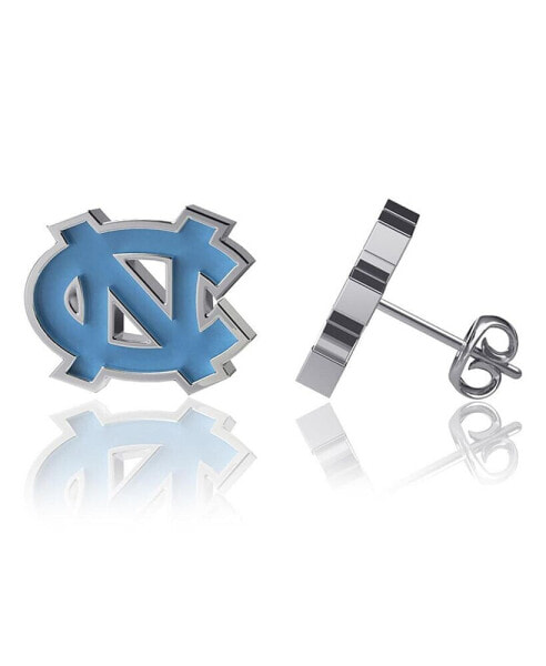 Women's North Carolina Tar Heels Silver-Tone Enamel Post Earrings