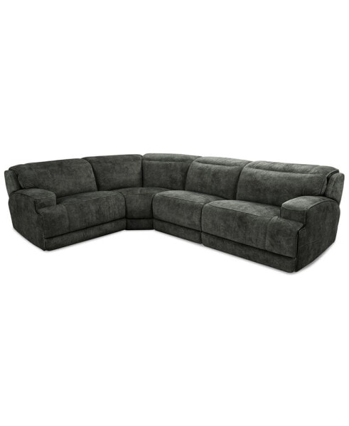 Sebaston 4-Pc. Fabric Sectional with 2 Power Motion Recliners, Created for Macy's