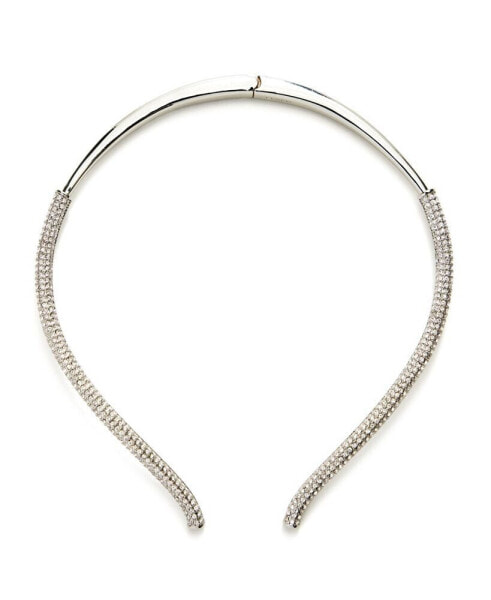 Faux Stone Pave Hinged Collar Necklace