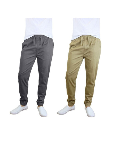 Men's Basic Stretch Twill Joggers, Pack of 2