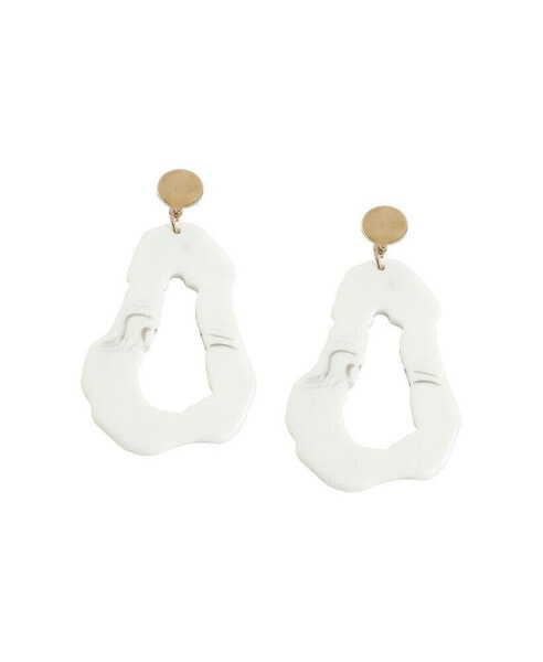 Women's White Hallow Drop Earrings