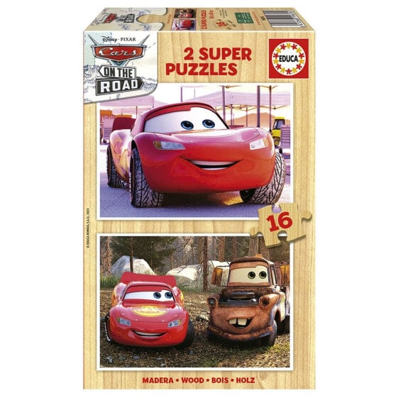 EDUCA BORRAS 2X16 Pieces Cars Puzzle