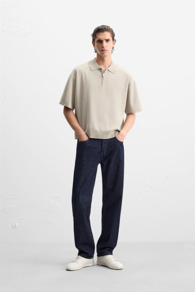 KNIT QUARTER-ZIP POLO SHIRT