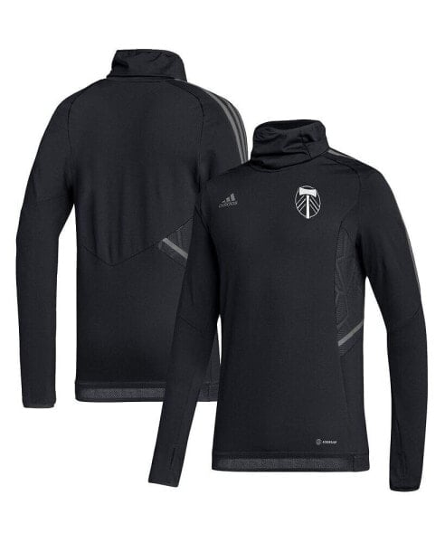 Men's Black Portland Timbers COLD.RDY Raglan Warmup Pullover Jacket