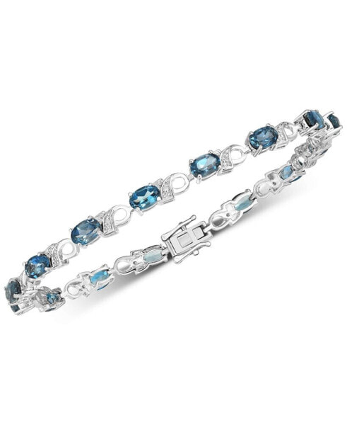 London Blue Topaz (7-1/2 ct. t.w.) & Diamond Accent Bracelet in Sterling Silver