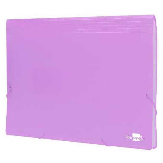 LIDERPAPEL Folder classifier bellows polypropylene DIN A4 opaque lavender 13 departments