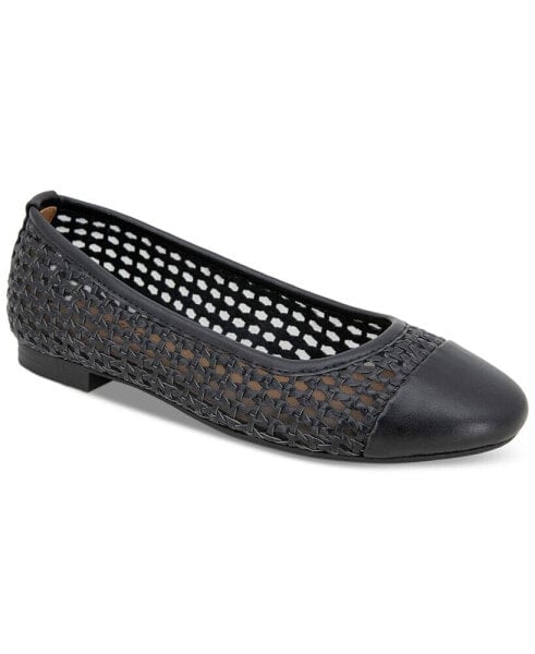 Women's Maddiee Cap-Toe Woven Ballet Flats, Created for Macy's