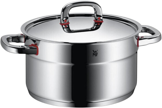 WMF cookware Ø 24 cm approx. 5,6l Premium One Inside scaling vapor hole Cool+ Technology metal lid Cromargan stainless steel brushed suitable for all stove tops including induction dishwasher-safe