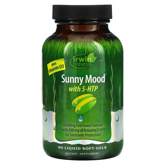 Irwin Naturals, Sunny Mood с 5-HTP и витамином D3, 80 желатиновых капсул