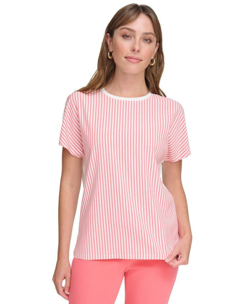 Women's Mixed-Media Striped Top