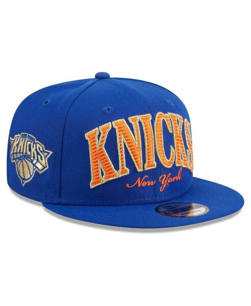 Бейсболка New Era мужская синего цвета New York Knicks Golden Tall Text 9FIFTY Snapback