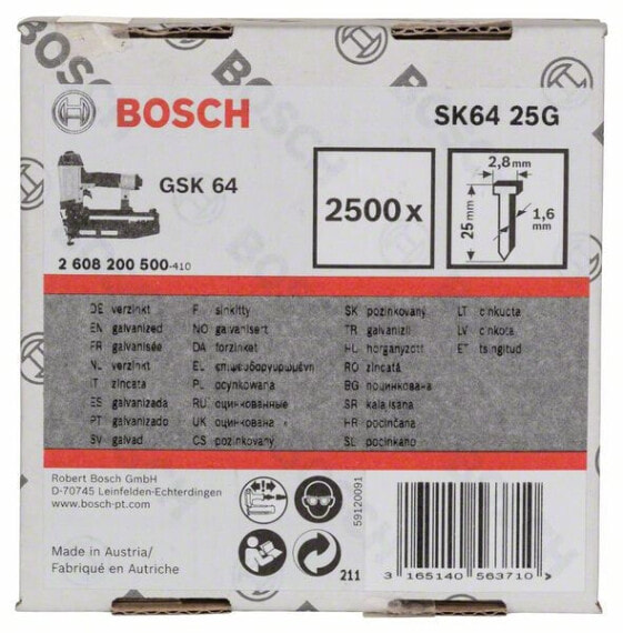 Bosch Senkkopf-Stift SK64 25G 1,6 mm, 25 mm, verzinkt